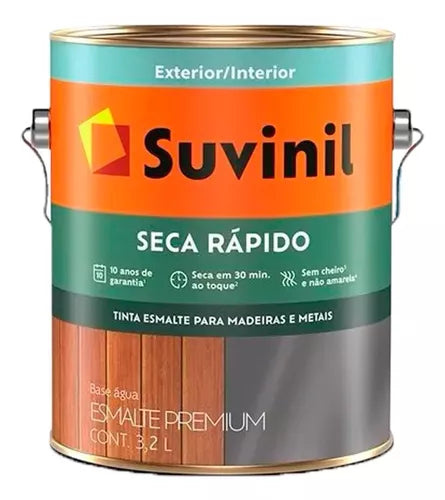 Esmalte Seca Rápido Base Água Acetinado 3,2l Cores Claras